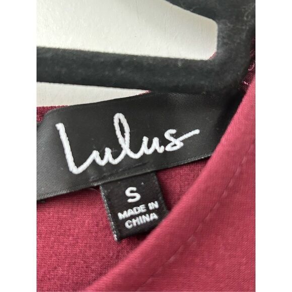 Lulus Cumulonimbus Clouds Skater Mini Dress Womens Burgundy Size Small - Picture 7 of 7